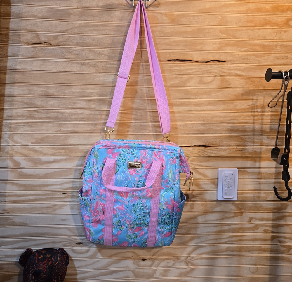 LILY PULITZER Pink Floral Women's Tote Bag with Adjustable Strap